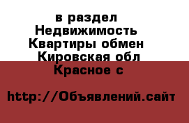  в раздел : Недвижимость » Квартиры обмен . Кировская обл.,Красное с.